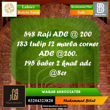 10 Marla Residential Plot for Sale in Bahria Town, Lahore - (BP-307863)