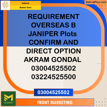 Residential Plot for Sale in Bahria Town, Lahore - (BP-307882)