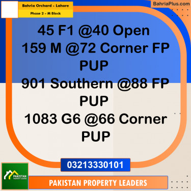 5 Marla Residential Plot for Sale in Phase 2 - M Block -  Bahria Orchard, Lahore - (BP-307920)