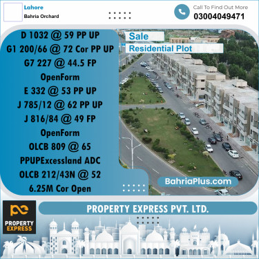 Residential Plot for Sale in Bahria Orchard, Lahore - (BP-307964)