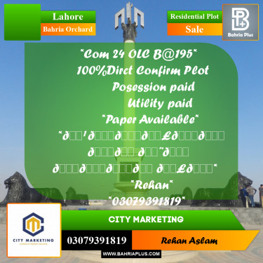 Residential Plot for Sale in Bahria Orchard, Lahore - (BP-307976)