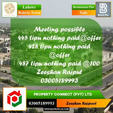 Residential Plot for Sale in Bahria Town, Lahore - (BP-307987)