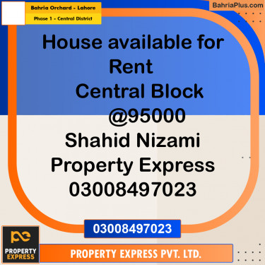 10 Marla Residential House for Rent in Phase 1 - Central District -  Bahria Orchard, Lahore - (BP-308006)