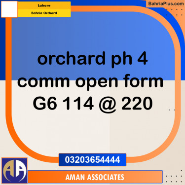 Commercial Plot for Sale in Bahria Orchard, Lahore - (BP-308034)