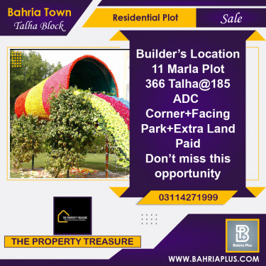 10 Marla Residential Plot for Sale in Sector F - Talha Block -  Bahria Town, Lahore - (BP-308063)