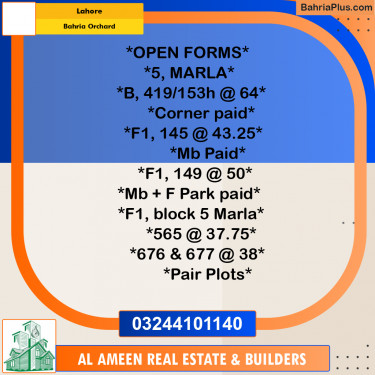 Residential Plot for Sale in Bahria Orchard, Lahore - (BP-308092)