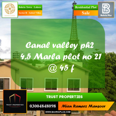 5 Marla Residential Plot for Sale in Sector B - Safari Villas -  Bahria Town, Lahore - (BP-308170)