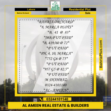 Residential Plot for Sale in Bahria Orchard, Lahore - (BP-308214)