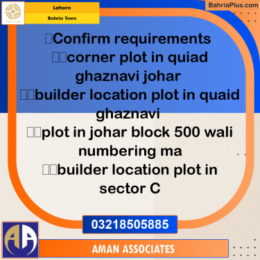 Residential Plot for Sale in Bahria Town, Lahore - (BP-308267)