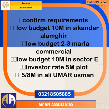 Residential Plot for Sale in Bahria Town, Lahore - (BP-308269)