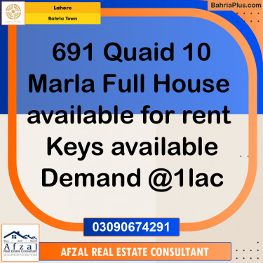 Residential House for Rent in Bahria Town, Lahore - (BP-308338)