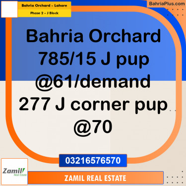 8 Marla Residential Plot for Sale in Phase 2 - J Block -  Bahria Orchard, Lahore - (BP-308368)