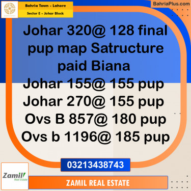 10 Marla Residential Plot for Sale in Sector E - Johar Block -  Bahria Town, Lahore - (BP-308396)
