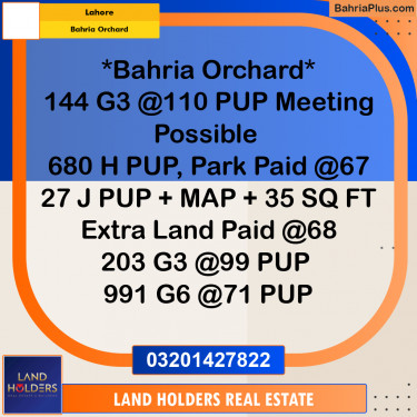 Residential Plot for Sale in Bahria Orchard, Lahore - (BP-308480)