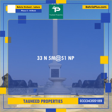 5 Marla Residential Plot for Sale in Phase 2 - N Block -  Bahria Orchard, Lahore - (BP-308526)