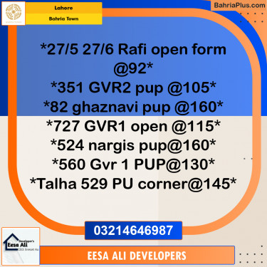Residential Plot for Sale in Bahria Town, Lahore - (BP-308531)