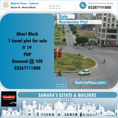 1 Kanal Residential Plot for Sale in Sector B - Ghouri Block -  Bahria Town, Lahore - (BP-308583)