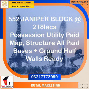 10 Marla Residential Plot for Sale in Sector C - Janiper Block -  Bahria Town, Lahore - (BP-308649)