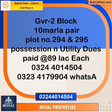 Residential Plot for Sale in Golf Phase 2 -  Bahria Town, Lahore - (BP-308746)