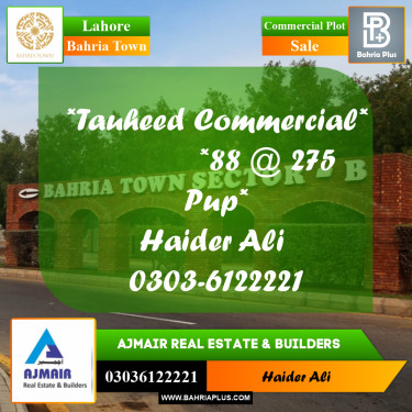Commercial Plot for Sale in Bahria Town, Lahore - (BP-308802)