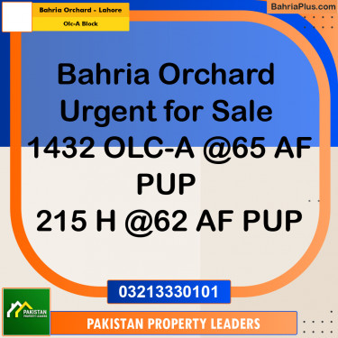 5 Marla Residential Plot for Sale in OLC-A Block -  Bahria Orchard, Lahore - (BP-309061)