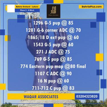 10 Marla Residential Plot for Sale in Phase 2 - D Block -  Bahria Orchard, Lahore - (BP-309065)