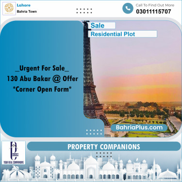 Residential Plot for Sale in Bahria Town, Lahore - (BP-309070)