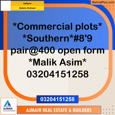 Commercial Plot for Sale in Bahria Orchard, Lahore - (BP-309088)