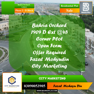 5 Marla Residential Plot for Sale in Phase 2 - D Block -  Bahria Orchard, Lahore - (BP-309178)