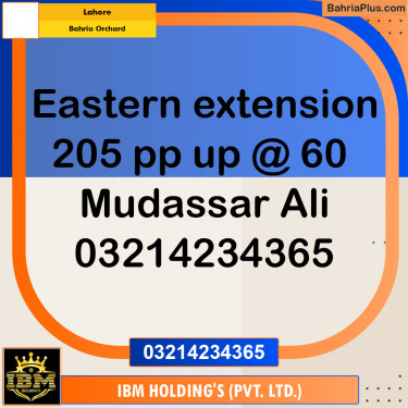 Residential Plot for Sale in Bahria Orchard, Lahore - (BP-309207)