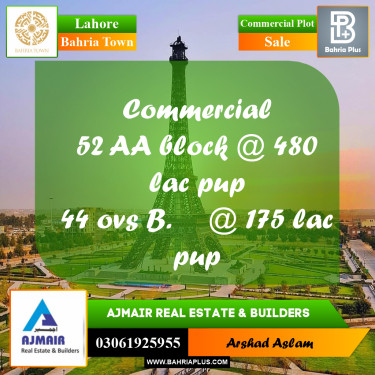 Commercial Plot for Sale in Bahria Town, Lahore - (BP-309249)