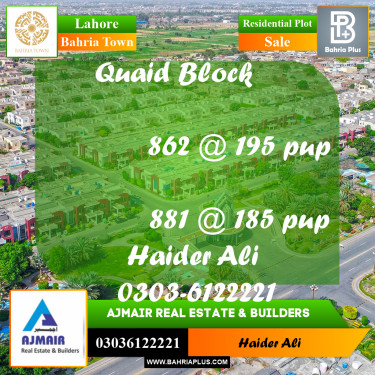 Residential Plot for Sale in Bahria Town, Lahore - (BP-309267)