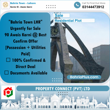 10 Marla Residential Plot for Sale in Sector B - Awais Qarni -  Bahria Town, Lahore - (BP-309295)