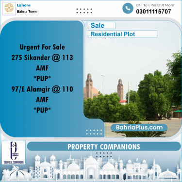 Residential Plot for Sale in Bahria Town, Lahore - (BP-309299)