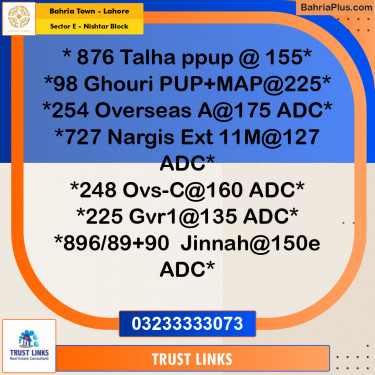 10 Marla Residential Plot for Sale in Sector E - Nishtar Block -  Bahria Town, Lahore - (BP-309334)
