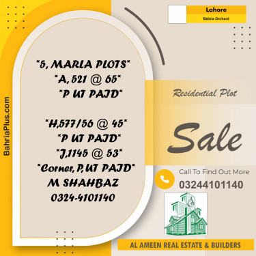 Residential Plot for Sale in Bahria Orchard, Lahore - (BP-309393)