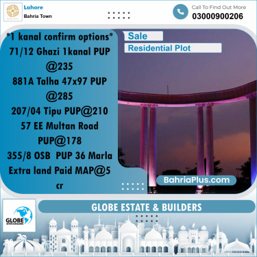 Residential Plot for Sale in Bahria Town, Lahore - (BP-309404)