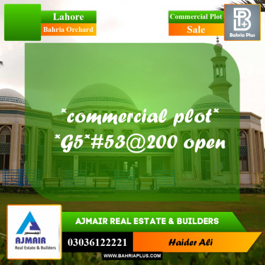 Commercial Plot for Sale in Bahria Orchard, Lahore - (BP-309410)