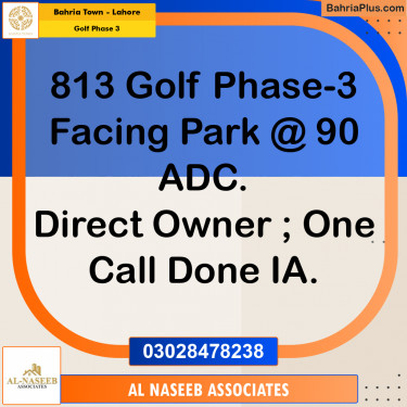 10 Marla Residential Plot for Sale in Golf Phase 3 -  Bahria Town, Lahore - (BP-309475)