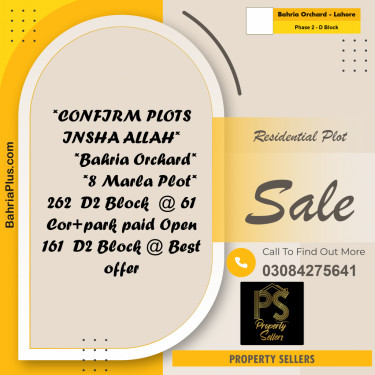 8 Marla Residential Plot for Sale in Phase 2 - D Block -  Bahria Orchard, Lahore - (BP-309551)