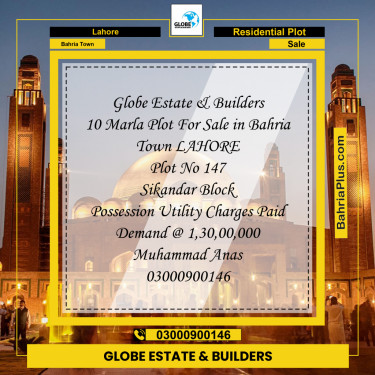Residential Plot for Sale in Bahria Town, Lahore - (BP-309689)