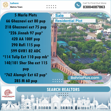 Residential Plot for Sale in Bahria Town, Lahore - (BP-309695)