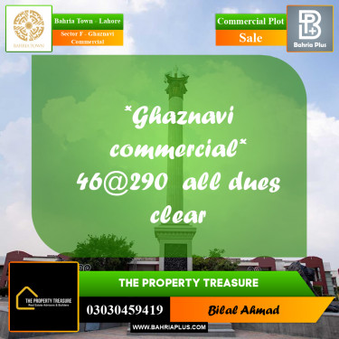 Commercial Plot for Sale in Sector F - Ghaznavi Commercial -  Bahria Town, Lahore - (BP-309719)