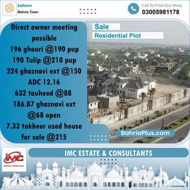 Residential Plot for Sale in Bahria Town, Lahore - (BP-309730)