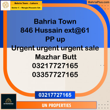 10 Marla Residential Plot for Sale in Sector C - Nargis/Hussain Ext. -  Bahria Town, Lahore - (BP-309962)