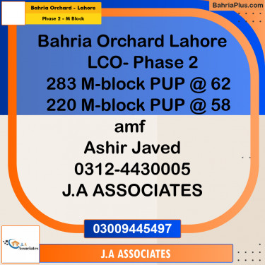 5 Marla Residential Plot for Sale in Phase 2 - M Block -  Bahria Orchard, Lahore - (BP-310044)