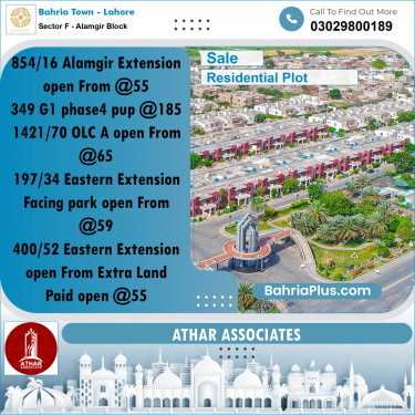 5 Marla Residential Plot for Sale in Sector F - Alamgir Block -  Bahria Town, Lahore - (BP-310047)
