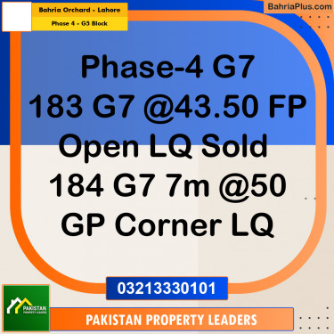 5 Marla Residential Plot for Sale in Phase 4 - G5 Block -  Bahria Orchard, Lahore - (BP-310066)
