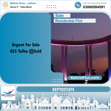 10 Marla Residential Plot for Sale in Sector F - Talha Block -  Bahria Town, Lahore - (BP-310104)