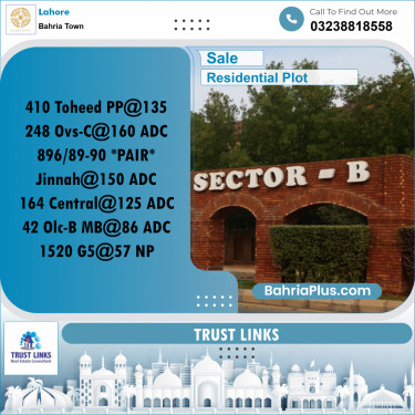 Residential Plot for Sale in Bahria Town, Lahore - (BP-310135)